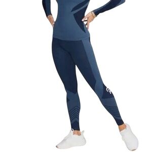 Peloton Women's High Rise Seamless Leggings Size Large Navy Blue 27”
